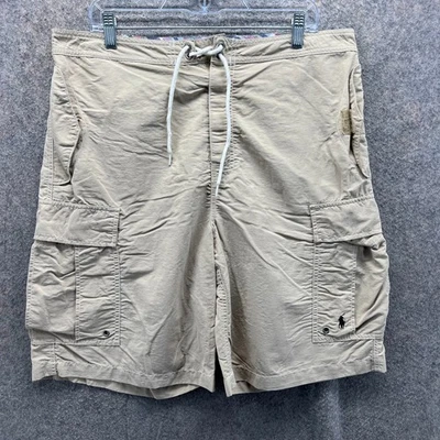 Pantalones Cortos De Colección Polo Ralph Lauren Hombres 36 Tostado Carga Cordón Clásico Bañador Foto 1 de 4