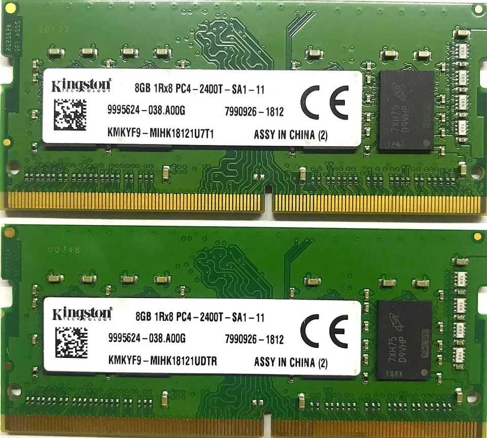 Kingston 16GB (2x 8GB) 1Rx8 PC4-2400T-SA1-11 DDR4 KMKY9-MIHK - Image 1 of 1