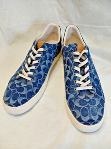 Denim Coach para hombre 13 D Logo Signature cambray parte inferior línea baja azul marino medianoche - Imagen 1 de 7