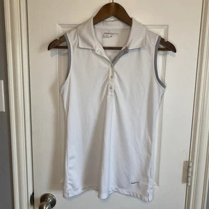 Nike Dri Fit Top Tank Golf Polo White Fitted Women's Small - Picture 1 of 4