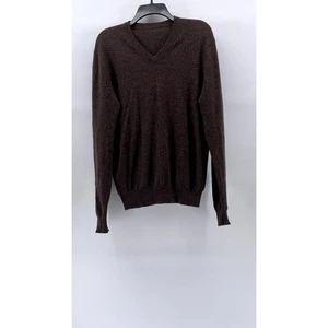 Markenlos Herren Pullover braun Kaschmir V-Ausschnitt Langarm Gr. M - Bild 1 von 9