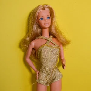 Vintage Fashion Foto Barbie 70er Superstar Ära Puppe Gold Strampler Mattel LESEN - Bild 1 von 13