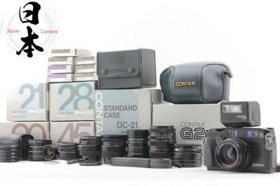 Rare【Unused】 Contax G2 Black Camera 21mm 28mm 35mm 45mm 90mm 35-70mm Lens TLA200 - Image 1 of 4