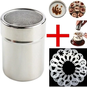 16 x Coffee Machine Barista Stencils Template Strew Pad Duster Spray Art Gift - Picture 1 of 12