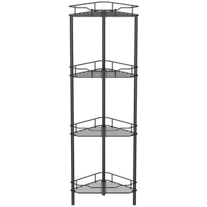 4 Tier Floor Standing Corner Shower Caddy Organizer Shelf with Hooks Bathroom S - Picture 1 of 7