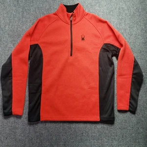 Spyder 1/4 Zip Core Sweater Jacket Mens Size Large Red Black Active - Picture 1 of 6