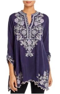 Johnny Was Mayan  Embroidered Tunic Size Large Blue - Picture 1 of 15