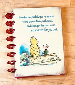 Pooh & Piglet Inspirational Quote Cover Set 4 use w/ TUL/Arc (8 disc) Planner~ - Picture 1 of 4