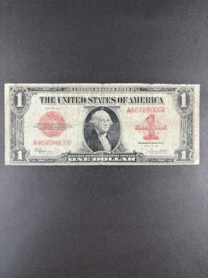 1923 $1 Silver Certificate Red Seal Large Note Horse Blanket - Image 1 of 4