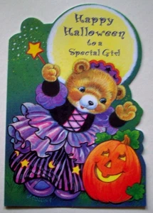 Bear fairy princess COLLINS Halloween unsigned Halloween greeting card *WW25 - Picture 1 of 3
