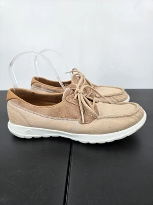 Skechers GoGa Max Mujer 9 Lite Zapatos de Barco Lona Tostado Caqui Zapatos para Caminar Foto 1 de 4