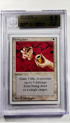 1993 MTG Magic The Gathering Unlimited Vintage Healing Salve BGS 9.5 Gem Mint - Image 1 of 3