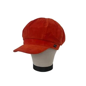Baker Boy Hat Craggi Velvet Style Soft Head Cap Mens Womens Visor Hats Orange - Picture 1 of 3