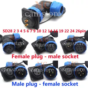 SD28 2-26pin Elbow Waterproof Connector Plug Socket,Automotive Cable Connector - Picture 1 of 14