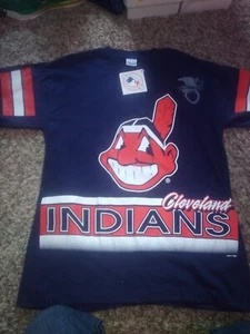 Vintage Cleveland Indians Salem Sportswear T-Shirt Size 18-20 NEW All Over 1995 - Picture 1 of 6