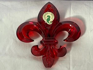 Christmas ornament Waterford crystal red Fleur De Lys 2013 OH8741 - Picture 1 of 8