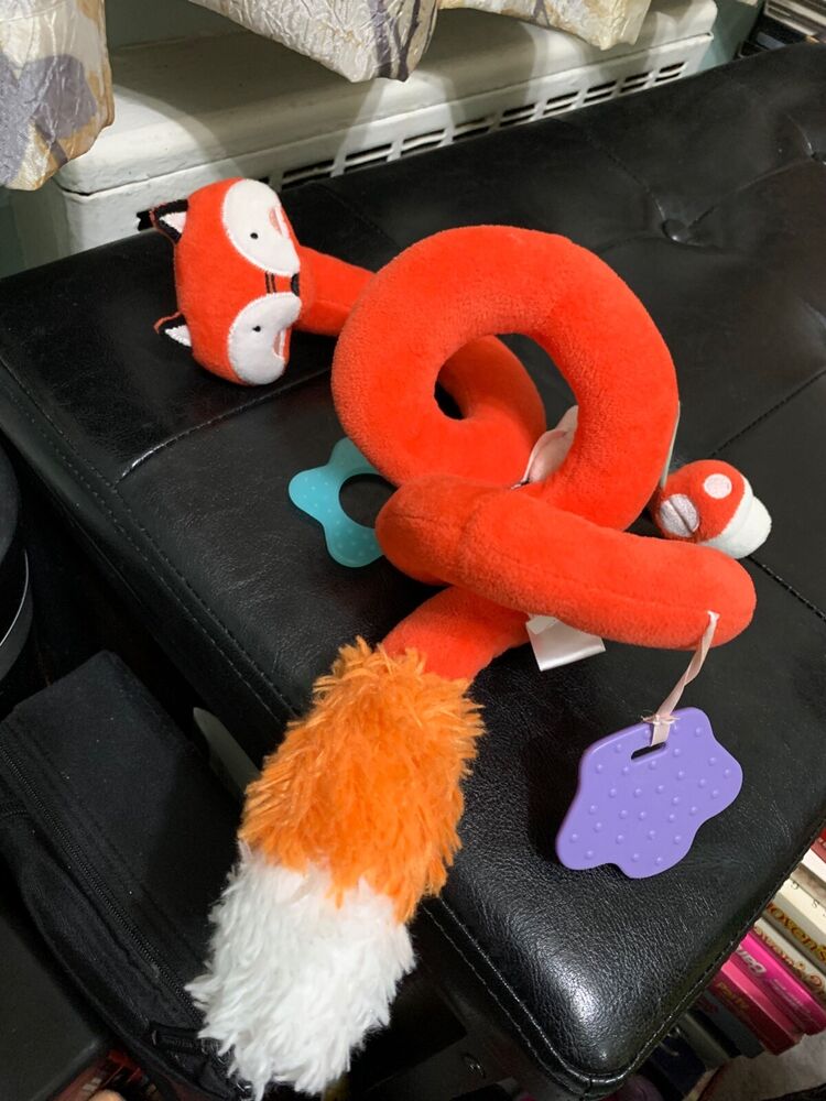  Manhattan Toys Travel Comfort Activity Spiral Fox Plush Baby Teething Toy 