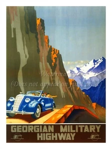 Soviet Russian Vintage Travel Poster Print GEORGIAN MILITARY HIGHWAY 18x24" #TR3 - Picture 1 of 1