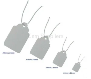 SMALL MEDIUM LARGE WHITE TAGS STRING Craft Gift Present Tags Labels Christmas - Picture 1 of 19