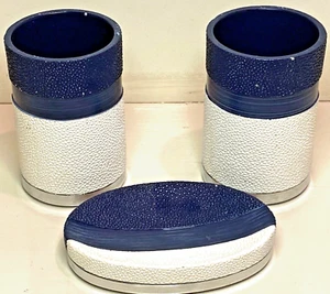Vince Camuto Lyon Collection 3 pc. Bathroom Accessories 2~Tumblers & Soap Dish - Picture 1 of 4