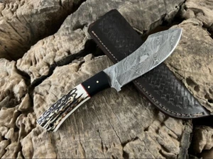Stag handle vintage fixed blade knife | Knife lot | Christmas gift | Outdoor USA - Picture 1 of 7