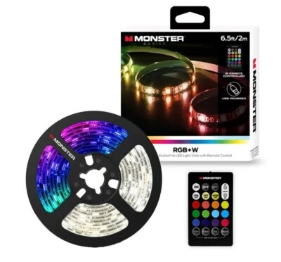Monster Multi-Color Multi-White USB LED Light Strip with Remote- 6.5ft, 2m - Image 1 of 3