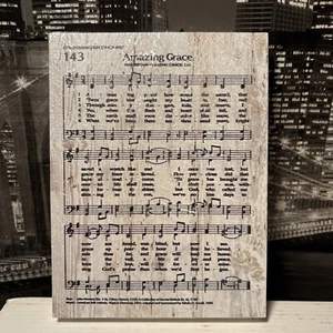 Amazing Grace Sheet Music Amish USA P. Graham Dunn Wall Plaque Decor 2019 New - Picture 1 of 7