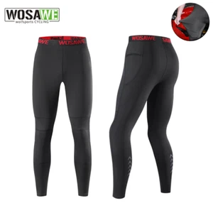 WOSAWE Men Cycling Tights Comfortable Breathable Elastic Waist Multiple Pockets - Picture 1 of 13