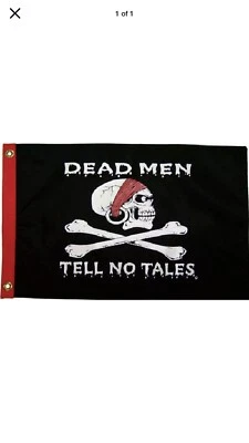 CABEZAS PIRATAS 12" X 18" CALIDAD NYLON PIRATA NAVEGANTES BANDERA HOMBRES MUERTOS NO CUENTAN CUENTOS Foto 1 de 2