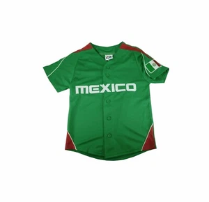 Majestic Junior Youths Big Kids Mexico Green Red Jersey - Picture 1 of 3