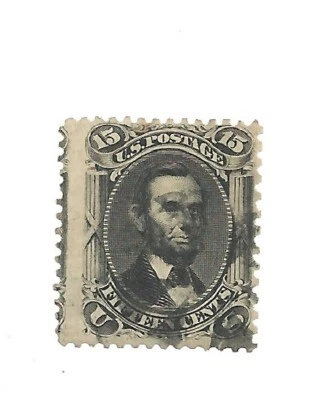 # 77, 15 cents black, Abe Lincoln, 1866 National Bank Note, VF, cat value $180 - Image 1 of 2