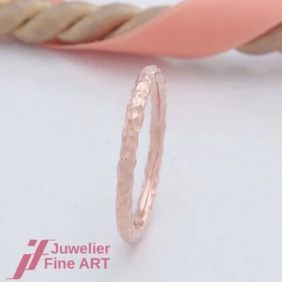 QUINN Ring - ohne Besatz - Oberfläche gehämmert -  14K/585 Rotgold - Bild 1 von 4