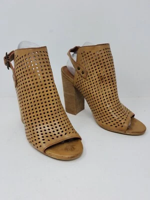 Dolce by Mojo Moxy Womens 9 Tan Brown Booties Ankle Open Toe Shoes Boots Heels  - Image 1 of 4