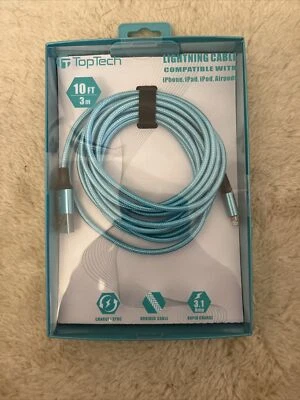 TopTech 10FT. Green Charge&Sync iPhone Cable - Image 1 of 2