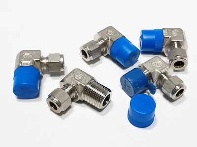 5 HAM-LET 769LSS3/8x1/2 Let-Lok 3/8 Tube x 1/2 NPT Stainless 90 Deg Male Elbow - Image 1 of 4