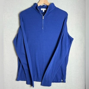 Peter Millar Navy Sunwashed Waffle Knit Quarter-Zip Pullover Soft Long Sleeve S - Picture 1 of 8