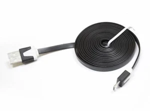 NTJ Flat Noodle MICRO USB Charger Cable for SAMSUNG S7 NOKIA LG HTC smart phones - Picture 1 of 22