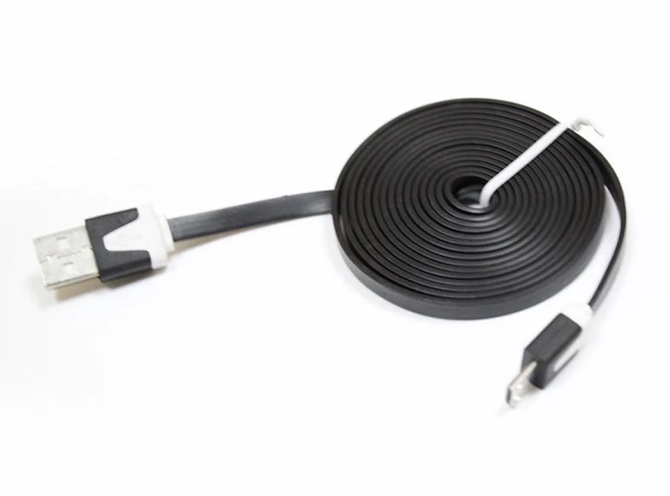 Cabo carregador micro USB macarrão plano NTJ para smartphones SAMSUNG S7 NOKIA LG HTC - Imagem 1 de 4