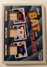 2022 Leaf Lumber Joe Carter #'d 1/4 Blue Have Bat Will Travel Triple Bat Relic