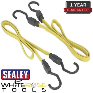 Juego de 2 cables elásticos planos Sealey 910 mm-2200 mm ganchos de acero de alta resistencia correa BCS18 - Imagen 1 de 4