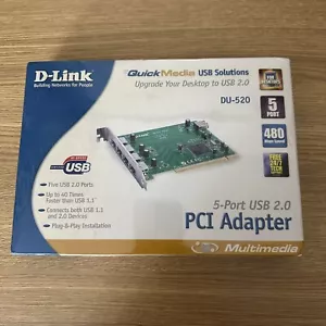 NUOVO! Scheda adattatore D-Link 5 porte USB 2.0 PCI DU-520 sigillata nella scatola - Foto 1 di 6