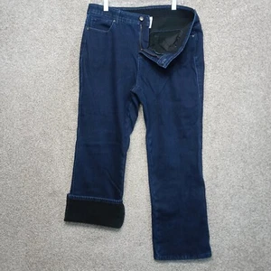 Blair Jeans Womens 16W Blue Dark Wash Fleece Lined Denim High Rise Bootleg Retro - Picture 1 of 13