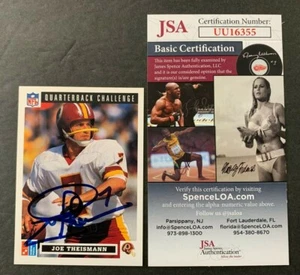 JOE THEISMANN HAND SIGNED AUTOGRAPHED DOMINOS PIZZA CARD #44 JSA/COA (AA) 21622 - Picture 1 of 4