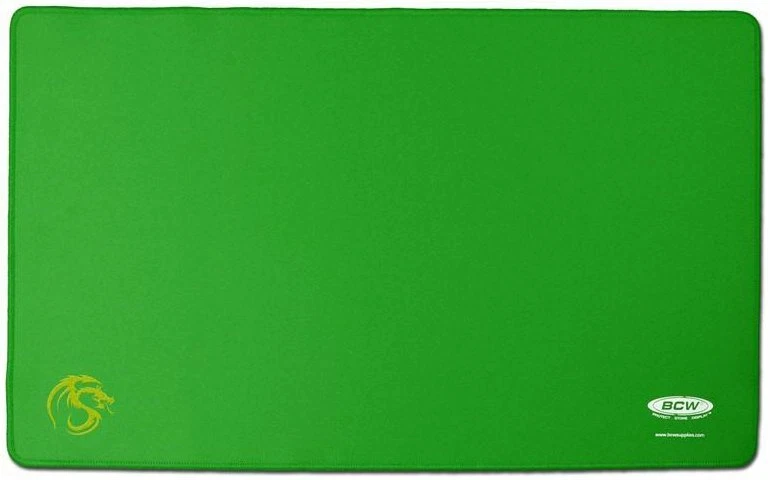 BCW Playmat Green Stitched Edging 61cm X 35cm Magic Pokemon Dragon Ball Z