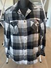 Mossimo Supply Co Black and White Plaid Checked Flannel Button Up Women's Size M