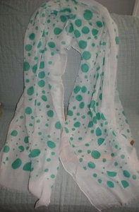 Envoltura de bufanda Muchas Moda Azul Agua Lunares Blanco 84 x 38" Envío Rápido - Imagen 1 de 3