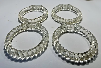 4 cortinas de cortina Lucite redondas remolino transparente vintage lazos sin soportes Foto 1 de 4