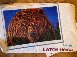 Wonder Art Creative Crafts Grizzly Bear Latch Hook Kit  #4456 Started LAST CALL! - Picture 1 of 4