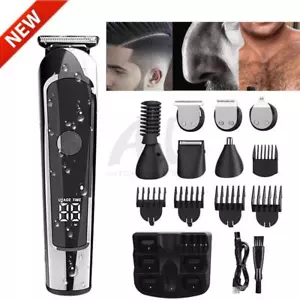 Cordless Men's Professional Electric Barber Hair Trimmer Clipper Body Beard Kit - Picture 1 of 12