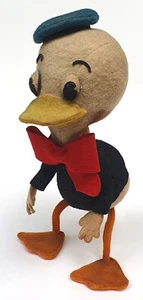 Donald Duck Figur antik Filz mehrfarbig H 24 cm Lenci Italy handmade um 1950 RAR - Bild 1 von 5